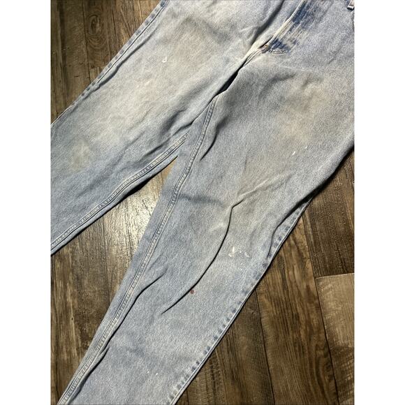 Vintage Tommy Jeans Mens 34x34 Light Wash Denim Flag Y2K 90s Dad Pants - Picture 4 of 9